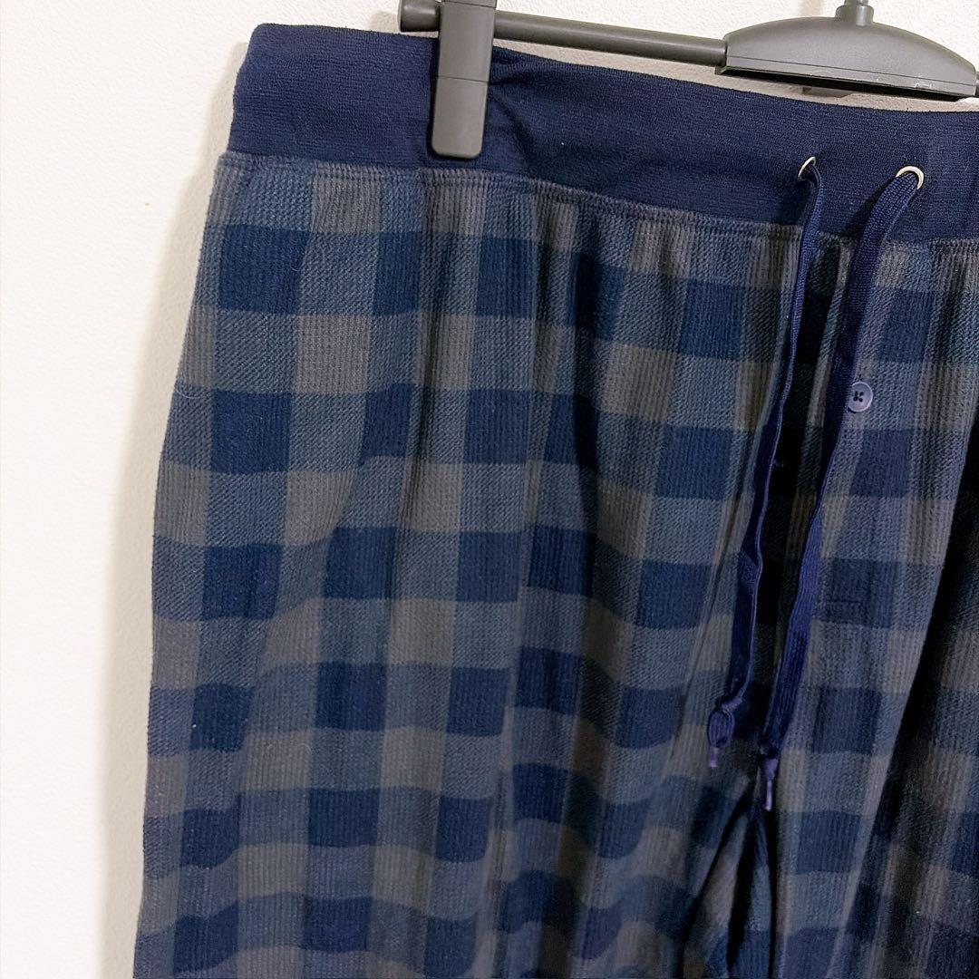 フルーツオブザルーム ジョガーパンツ ブロックチェック 2XL 紺 灰 ゆったり — image 3
