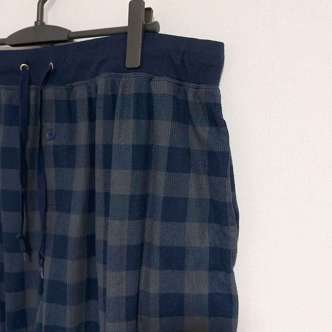 フルーツオブザルーム ジョガーパンツ ブロックチェック 2XL 紺 灰 ゆったり — image 4