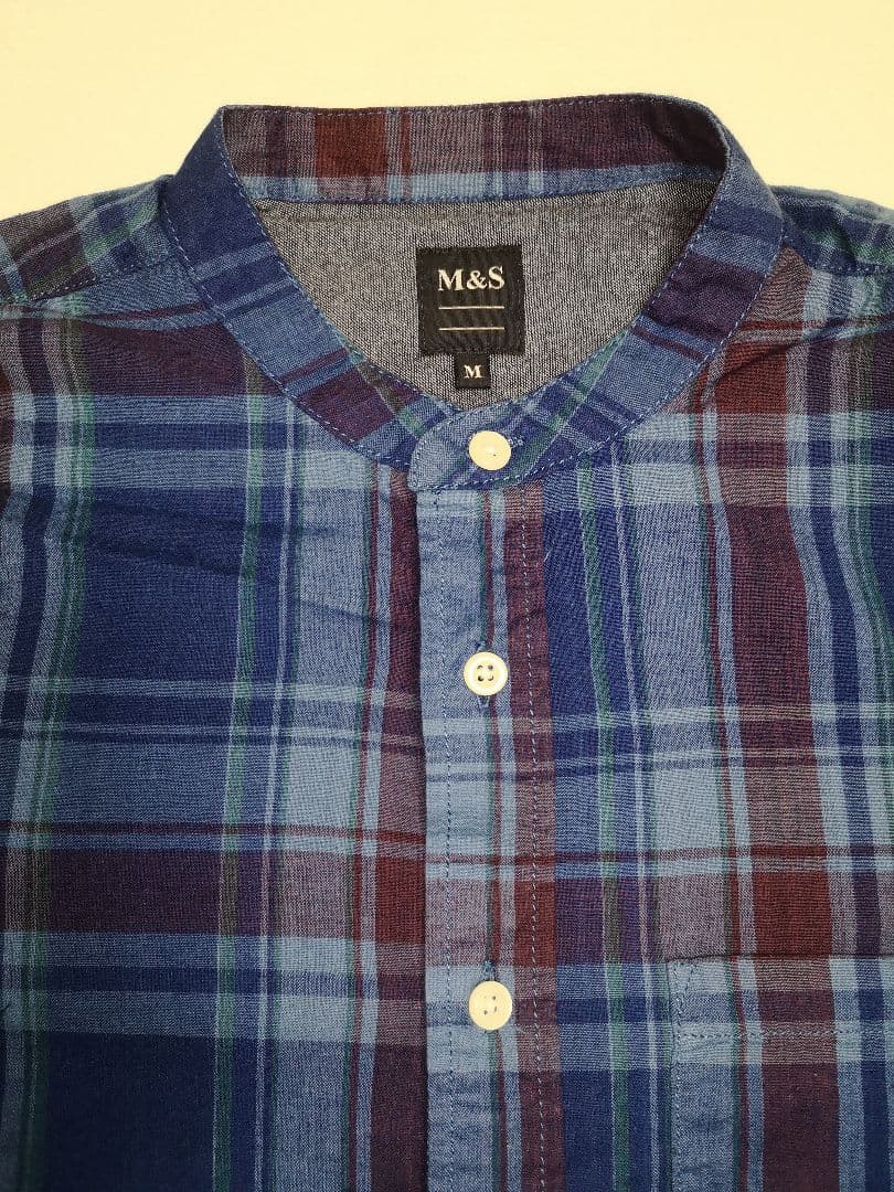 未使用・M＆S エムアンドエス・チェック柄 シャツ・Mサイズ — image 2