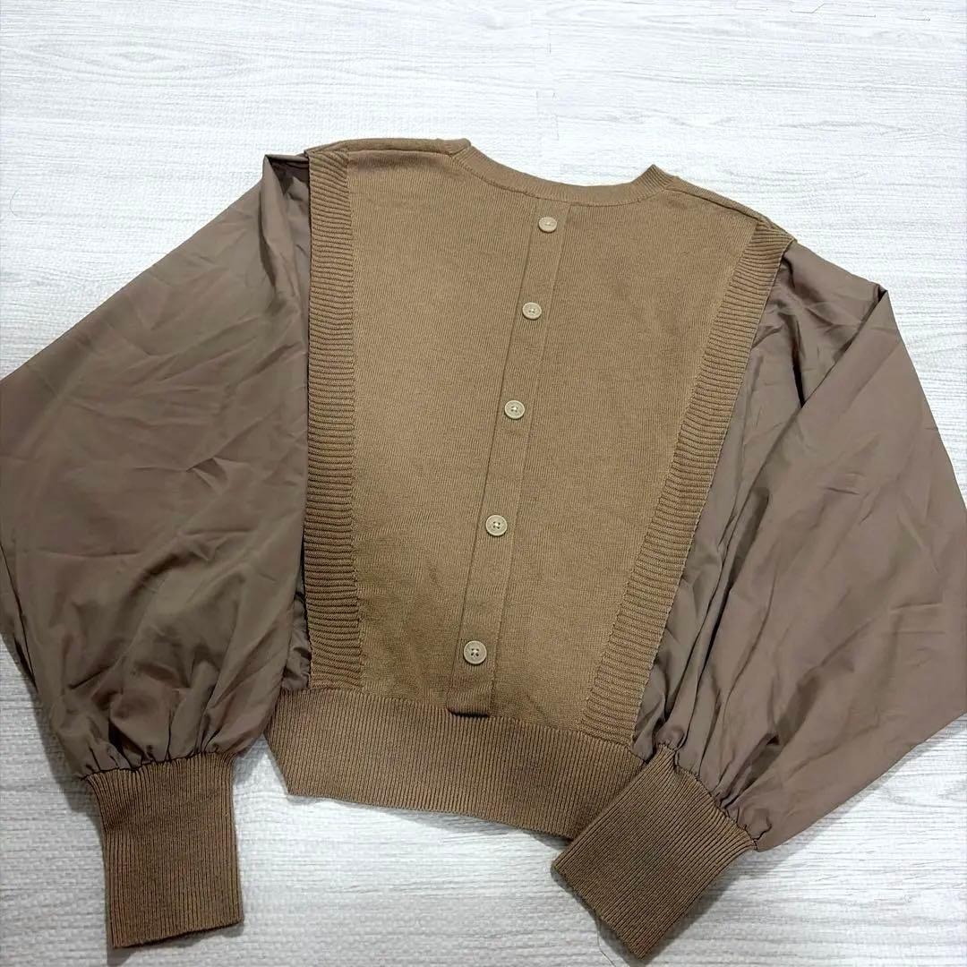 TONAL トーナル 長袖 ドッキングプルオーバー ニット ブラウン 38 — image 5