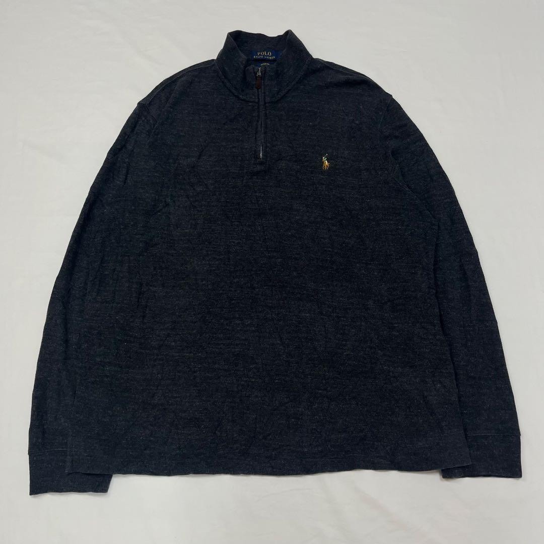 Polo Ralph Lauren ハーフジップ スウェット ダークグレー L — image 2