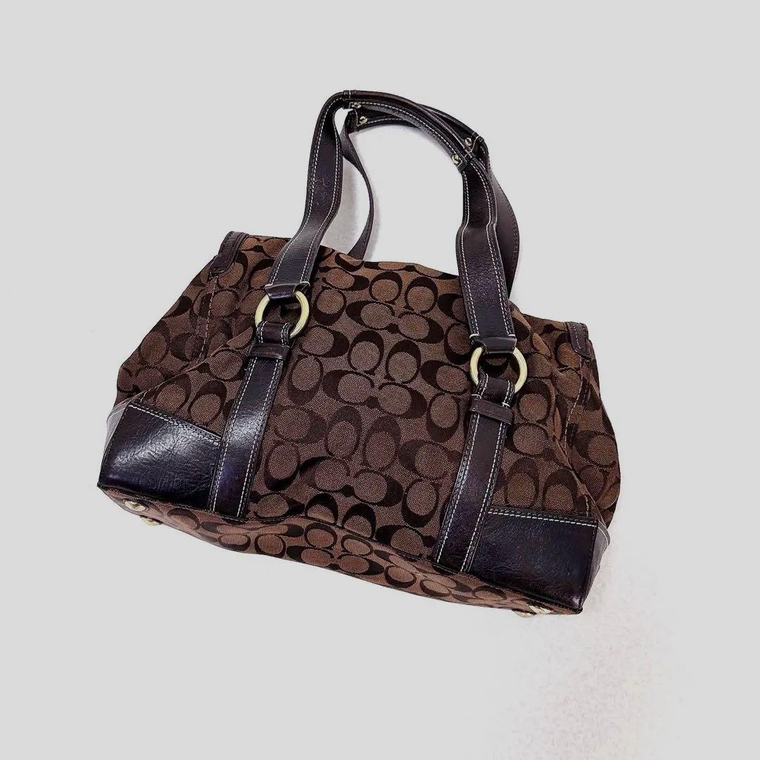【希少カラー】old coach ハンドバッグターンロック総柄　美品　y2k — image 4