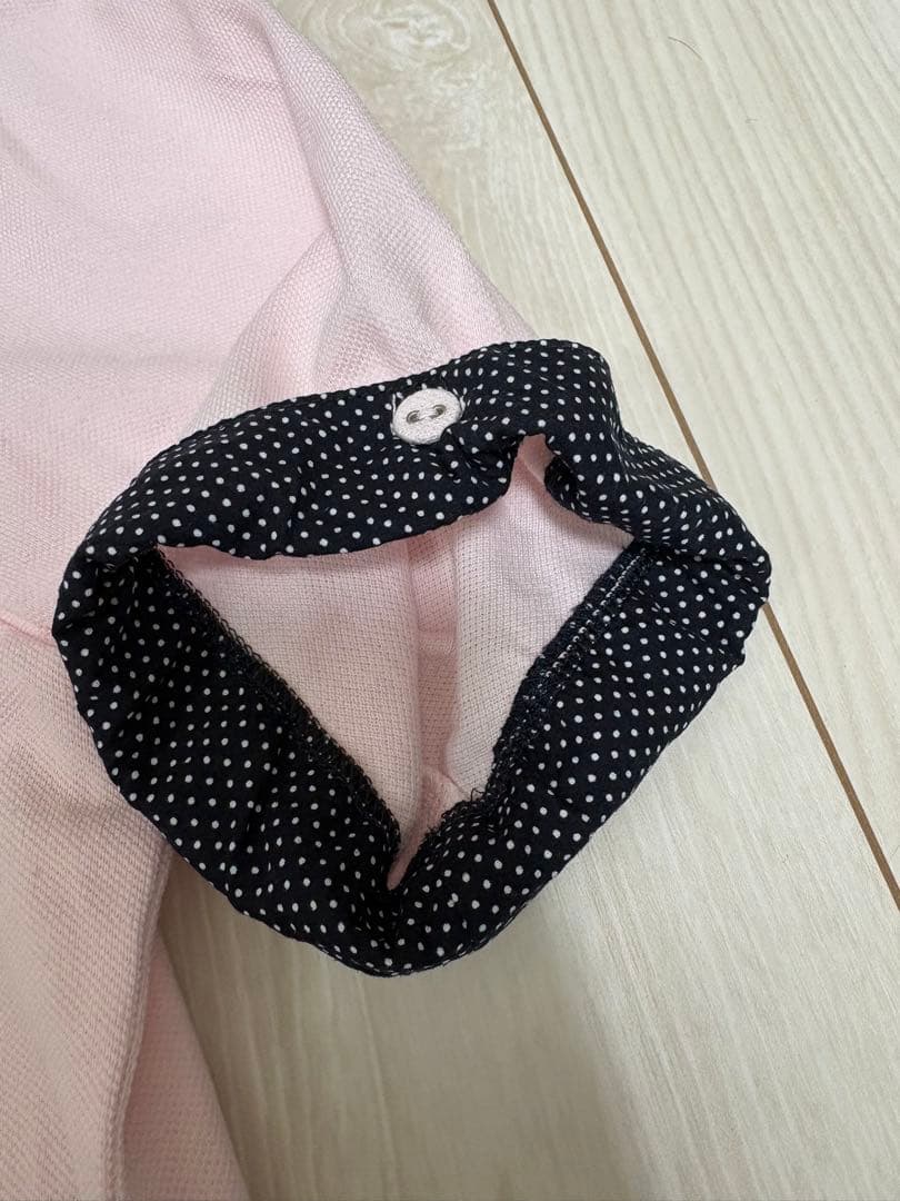 BEAMS HEART 半袖 ポロシャツ L ピンク 袖ボタン 紺ドット — image 4