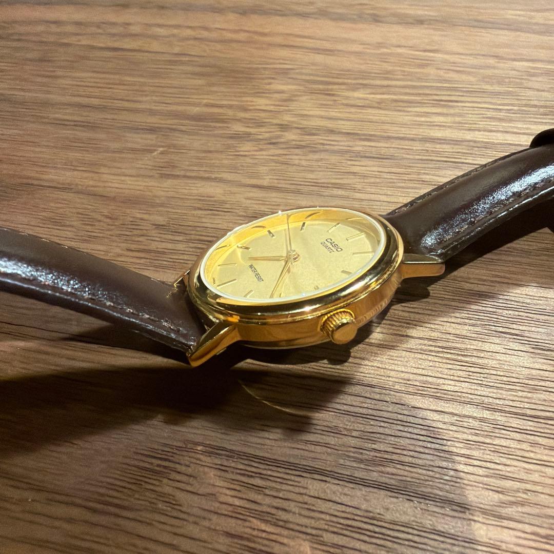未使用　CASIO カシオ MTP-1095 ゴールド ブラウン — image 4