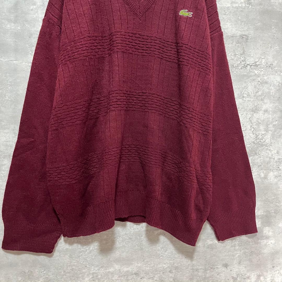 【フランス製】LACOSTE Vネック ニット セーター 古着 ビンテージ — image 4