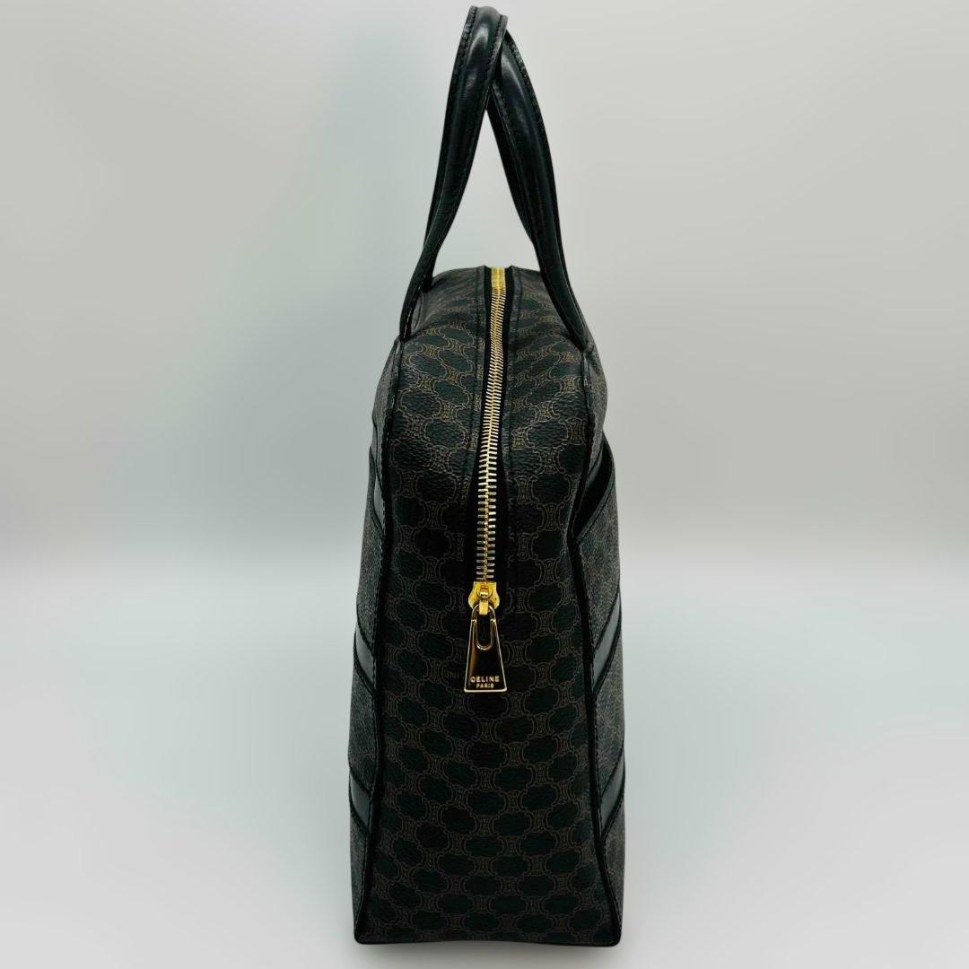 CELINE 黒マカダム PVC レザー ハンドバッグ ブラック ブラウン — image 5