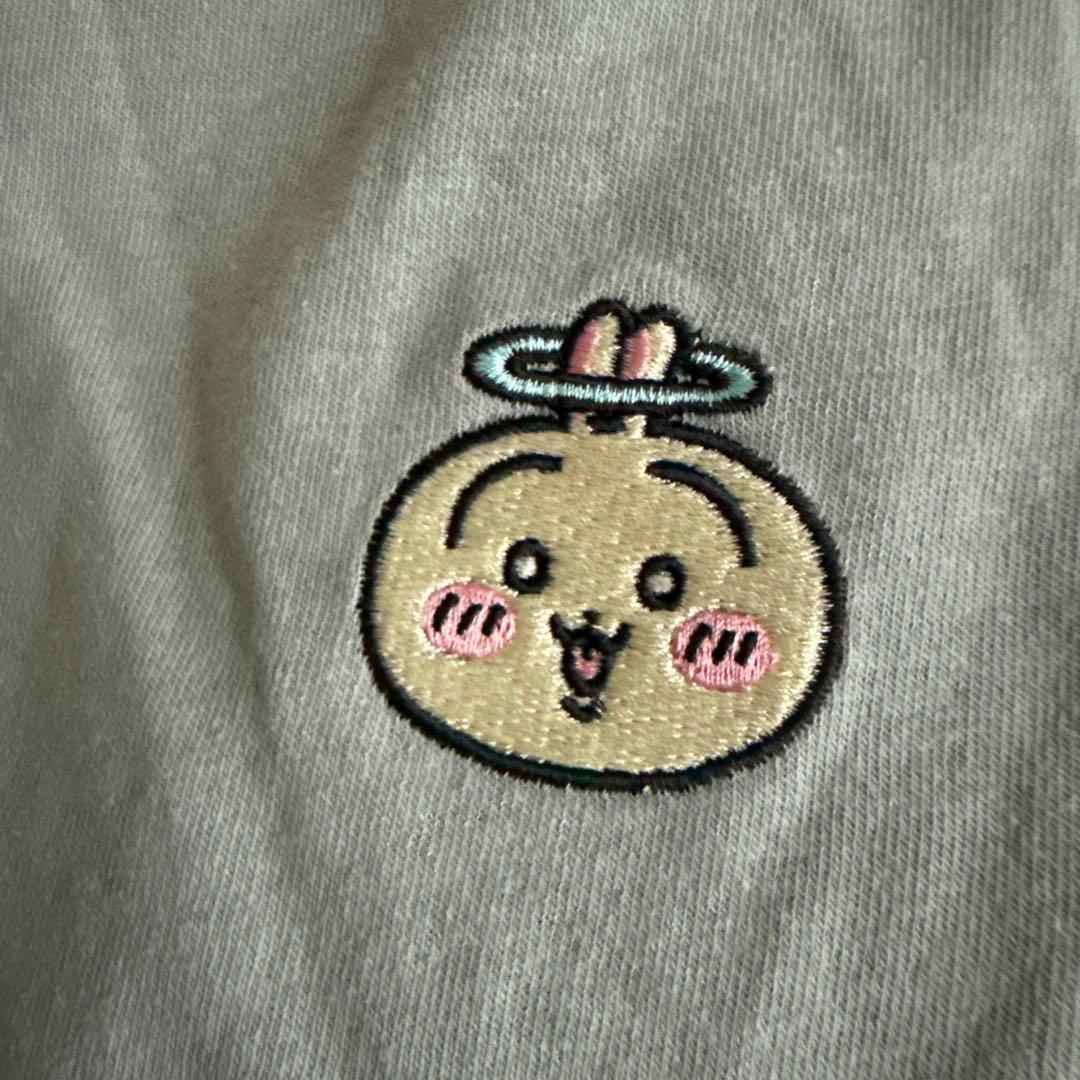 ちいかわ うさぎ 刺繍 ボートネックロングTシャツ グレー M — image 2
