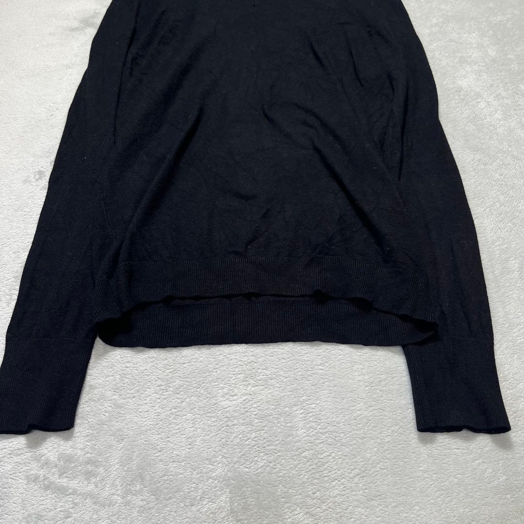 ZARA MAN ザラVネック ニット セーター S 黒 薄手 タイト シンプリ — image 3