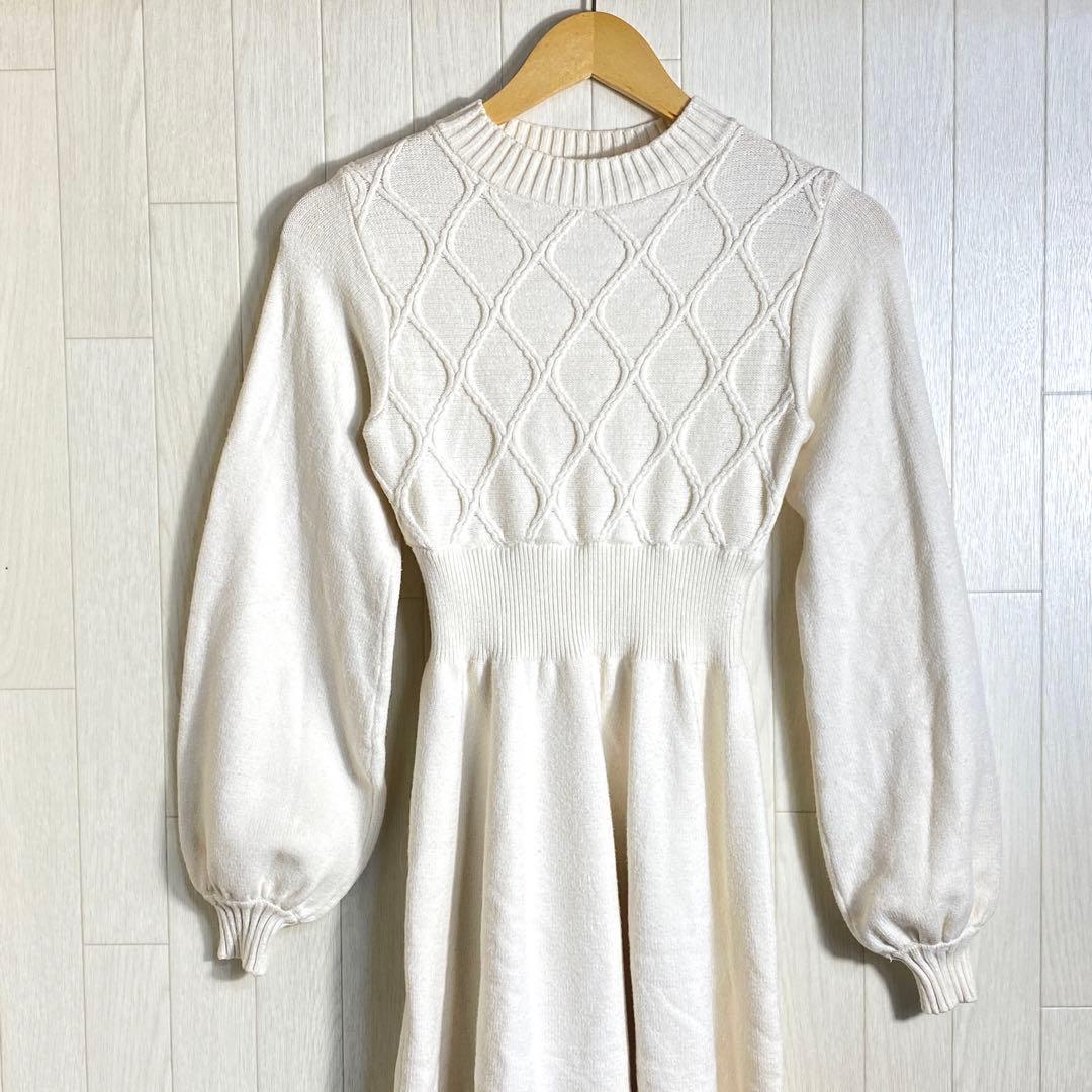 美品 LIP SERVICE リップサービス ニットチュニックF ワンピース 白 — image 3