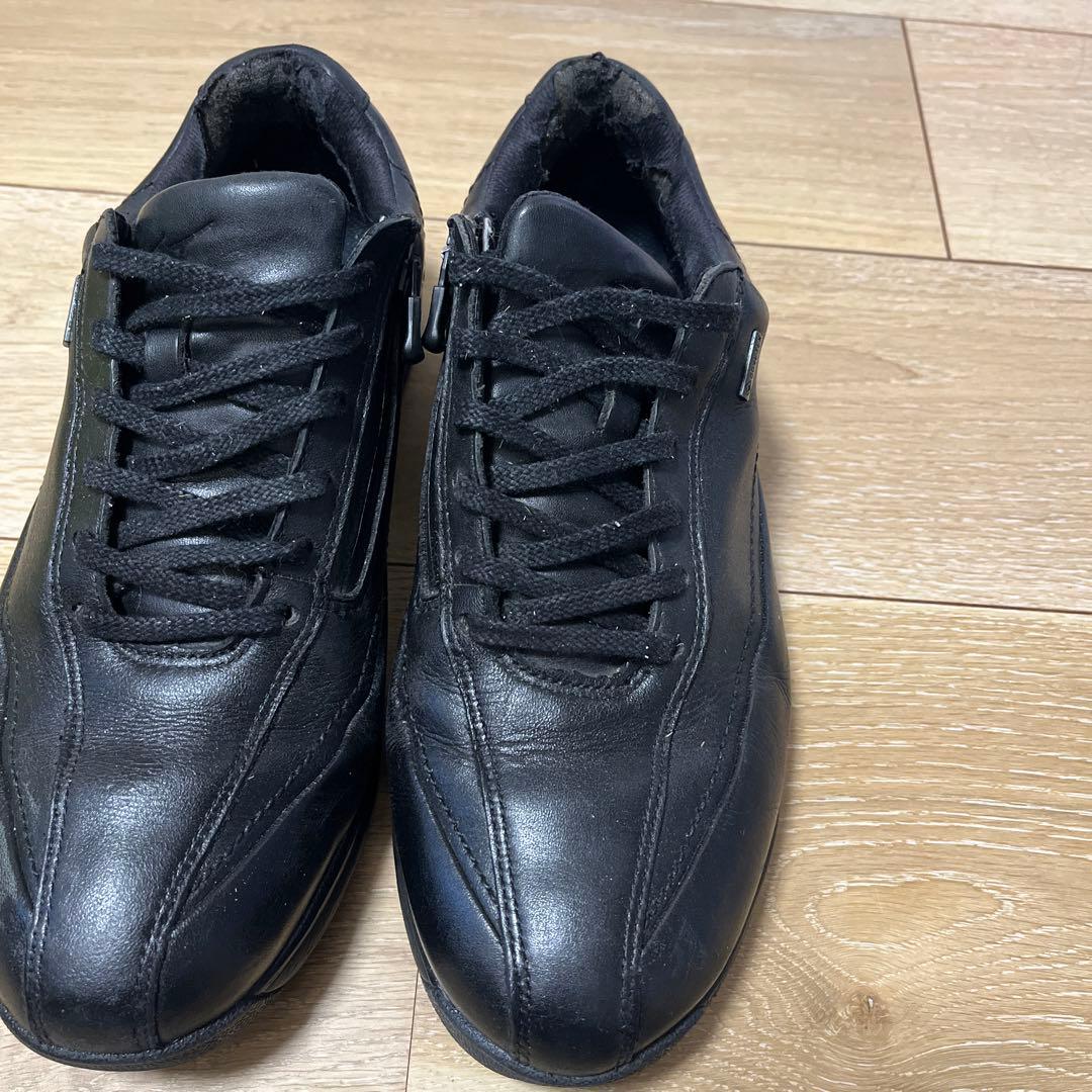 ミズノ　GORE-TEX 革　ブラック レザー スニーカー ファスナー付き — image 2