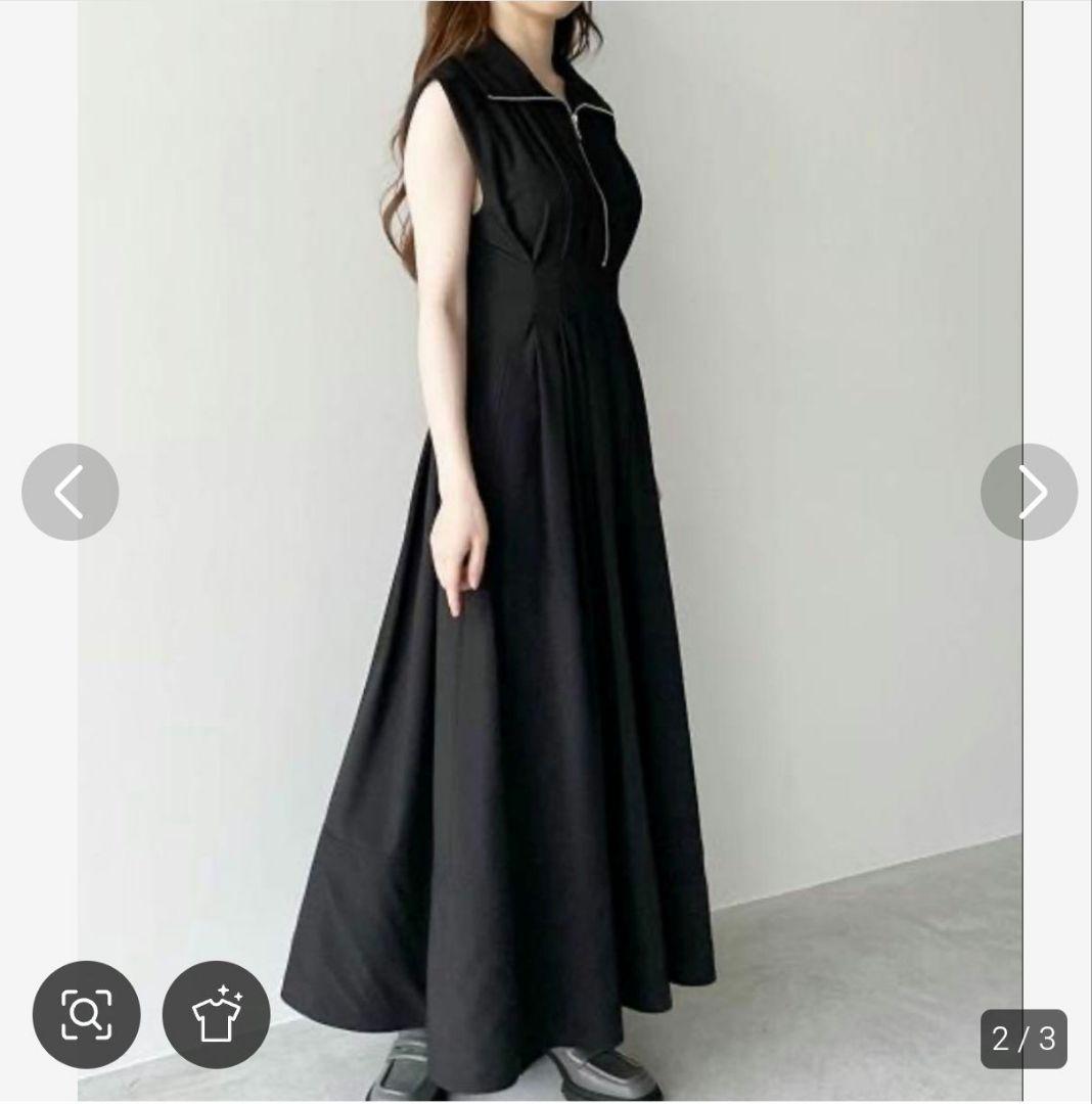 COCODEAL ココディール ハーフジップノースリタックワンピース（BLK） — image 2