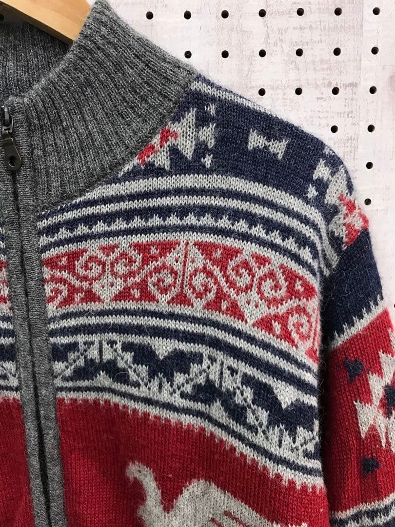 IFER knitwear ペルー製 コンドル柄 ジャガード ニットジャケット — image 4