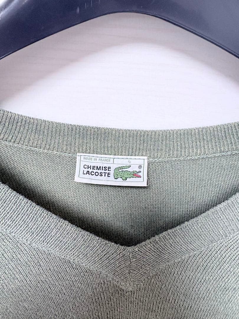 【ヴィンテージ】LACOSTE Vネックニット フランス製　古着　ラコステ — image 2