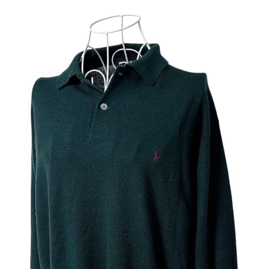 Polo by Ralph Lauren 刺繍入ポロニット ラムウール グリーン — image 2