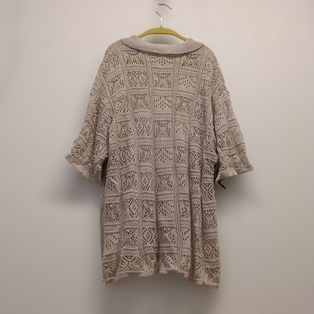 【新品・タグ付き】rafraf レースニットシャツ L ベージュ 夏 — image 2