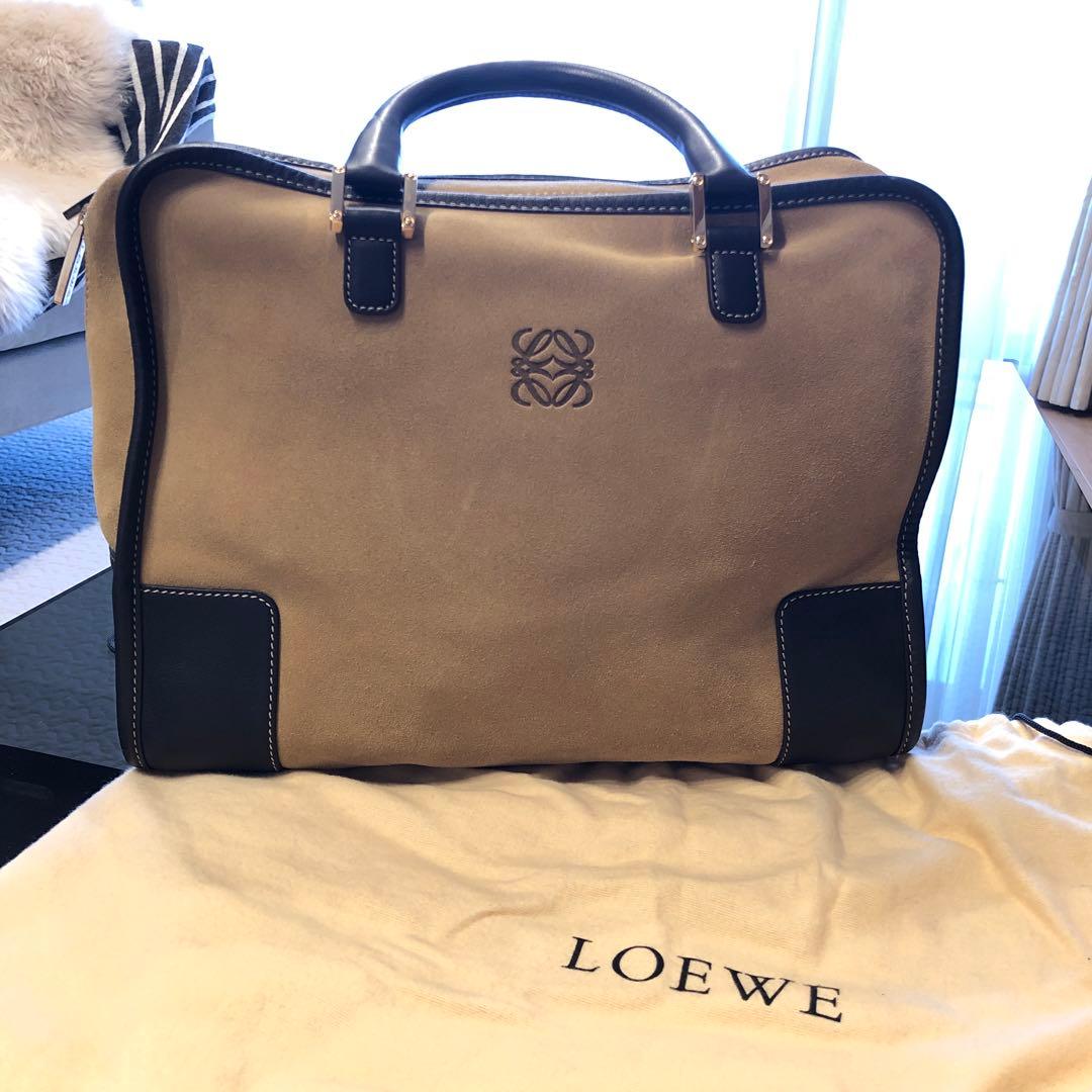 LOEWEハンドバッグ アマソナ ベージュ×ダークブラウン レザー — image 2