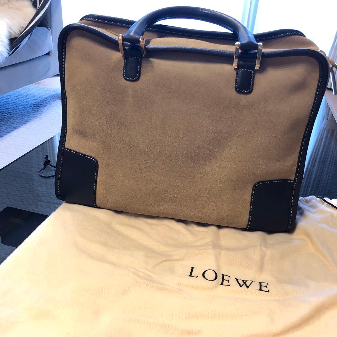 LOEWEハンドバッグ アマソナ ベージュ×ダークブラウン レザー — image 4