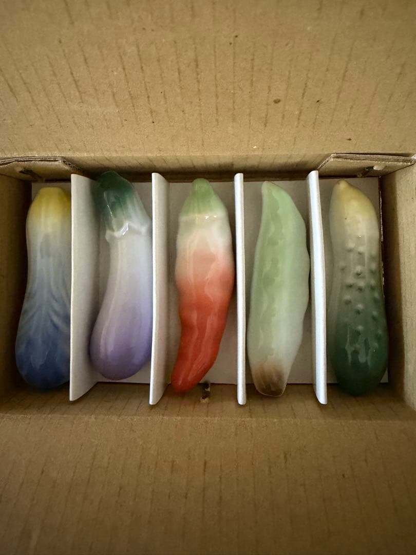 客用箸 天然木 5膳セット 野菜型箸置き付き — image 3
