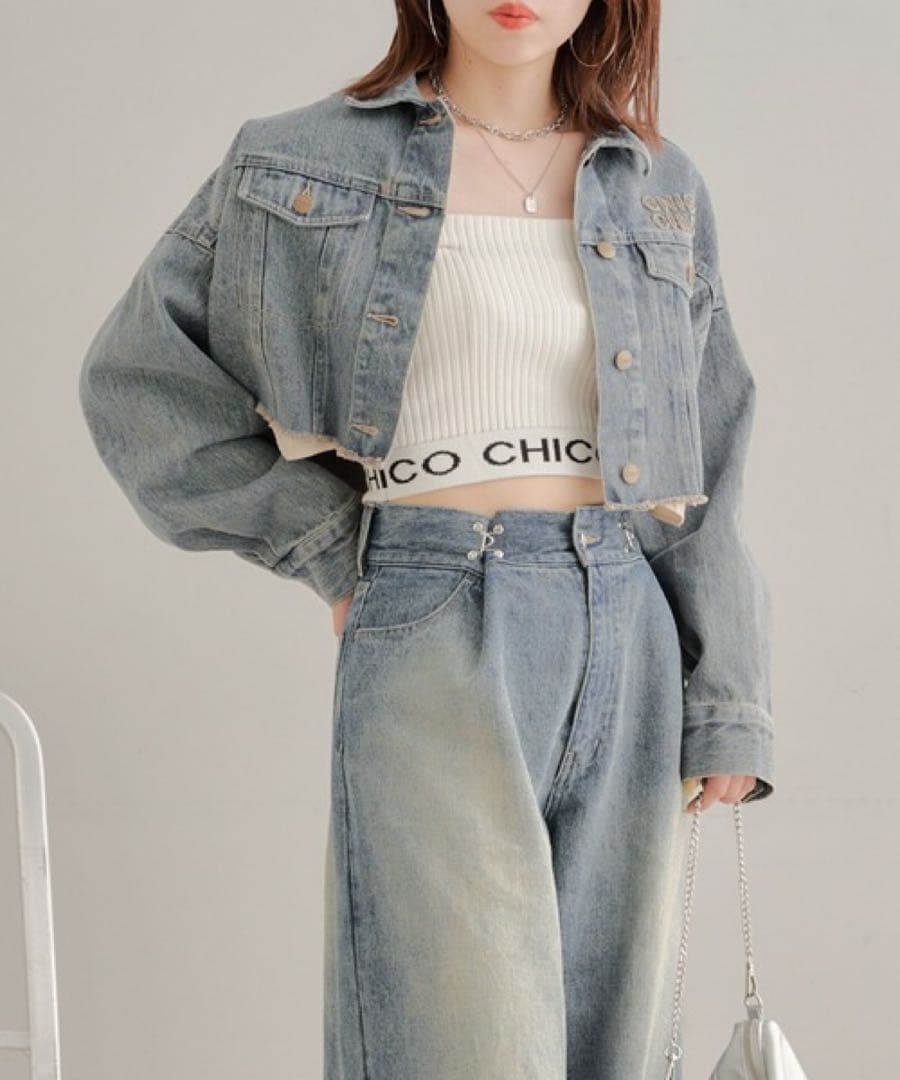 【美品】who’s who Chico ロゴリブキャミ キャミソール 白 韓国 — image 2