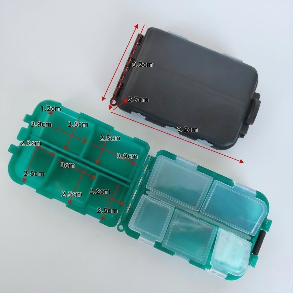 釣り用 マルチケース 2個セット グリーン 小物収納 針 スナップ シンカー — image 2