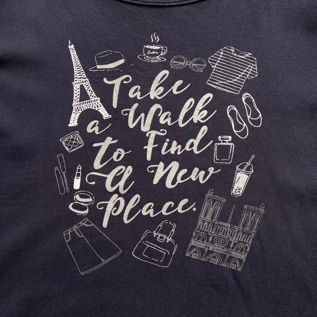 アフターヌーンティー　Tシャツ半袖カットソー　イラストプリント　ラメ文字　春夏 — image 2