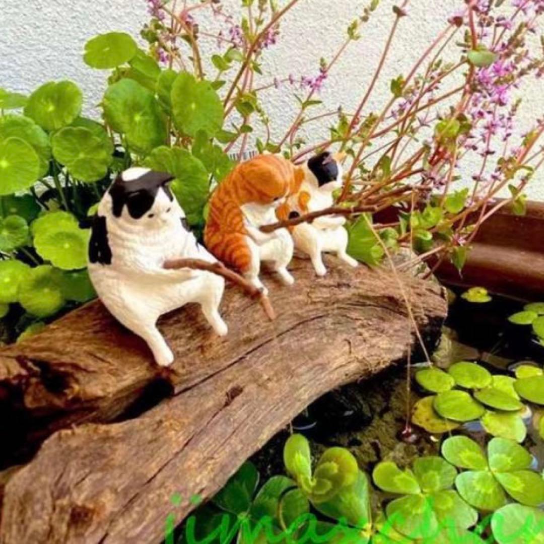 猫釣りフィギュア 7点セット ミニチュア 置物 インテリア 癒し系 可愛い 猫 — image 2