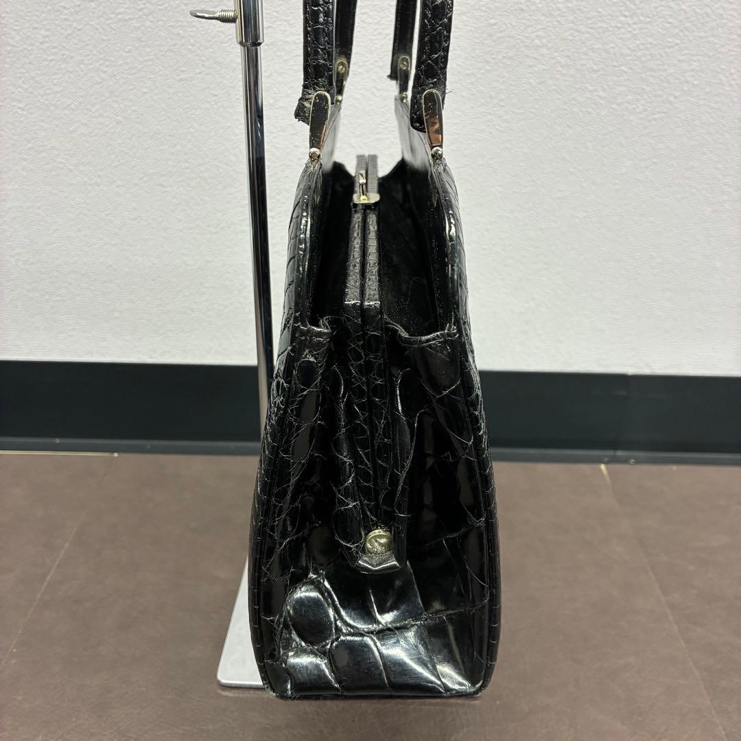 ブラック クロコダイル風 ハンドバッグ — image 4