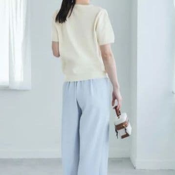 6-3【コカ】ジャカードロゴニットトップス　アイボリー　半袖ニットcoca — image 3