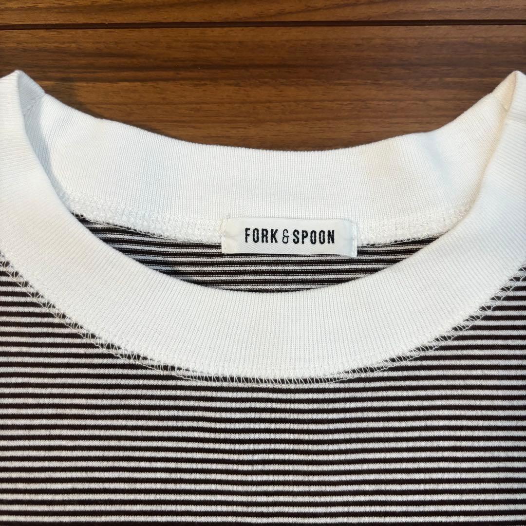 FORK&SPOON フォーク&スプーン フレンチスリーブ　ボーダーカットソー — image 2