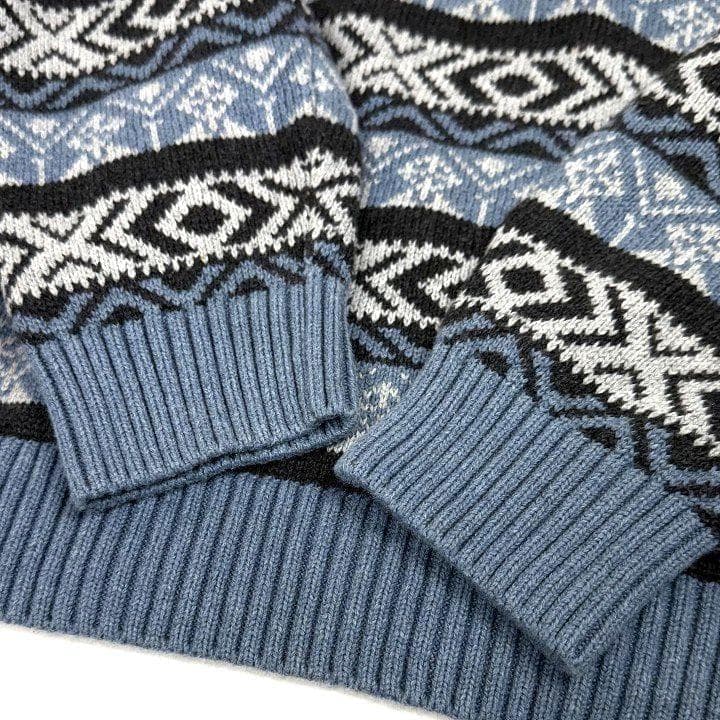 L.L.Beanノルディック柄 ハーフジップ ニット セーター L レトロ 雪柄 — image 5