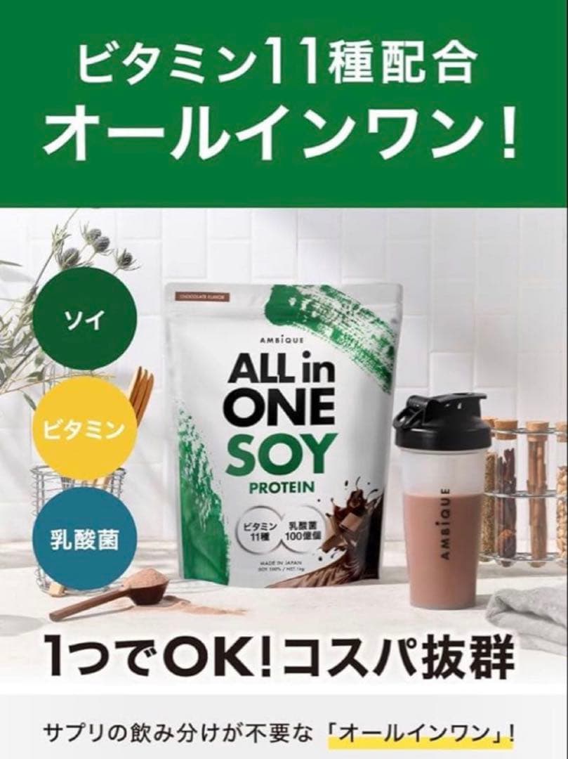 アンビーク オールインワンソイプロテイン チョコレート 1kg — image 3