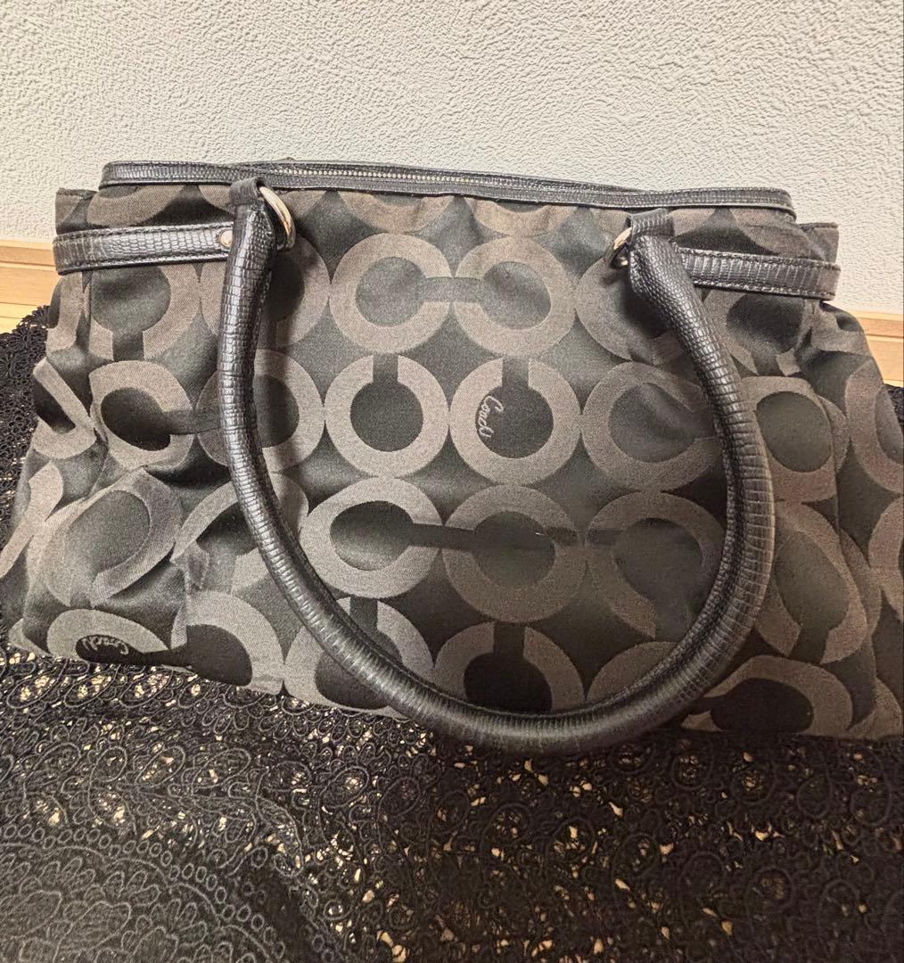 COACH シグネチャー ハンドバッグ ブラック — image 3