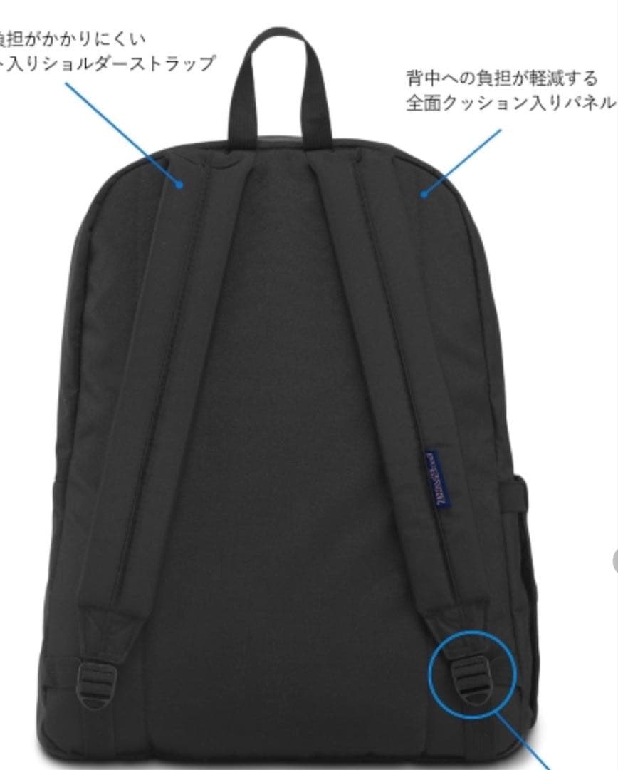 【極美品】JanSport SUPERBREAK PLUS ブラック リュック — image 3