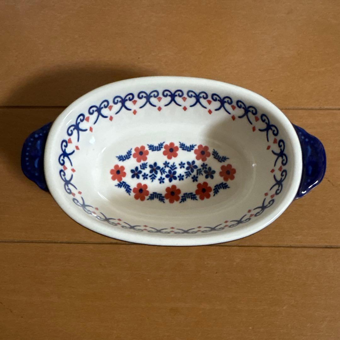 【新品】オーブン使用◎グラタン皿 楕円型 北欧柄フローラルデザイン 4セット — image 5