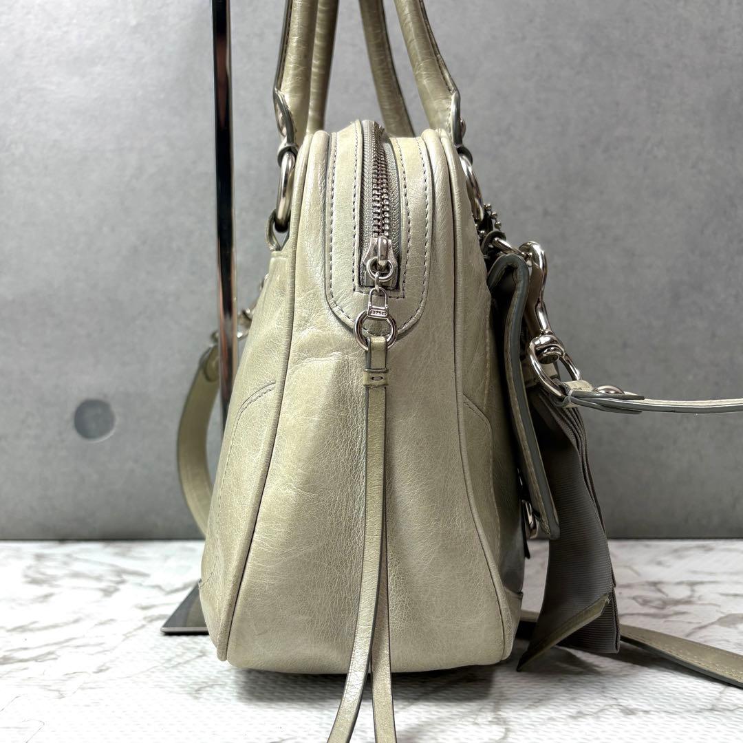 COACH ポピー サッチェル ハンドバッグ 2way セージグリーンY2K — image 4