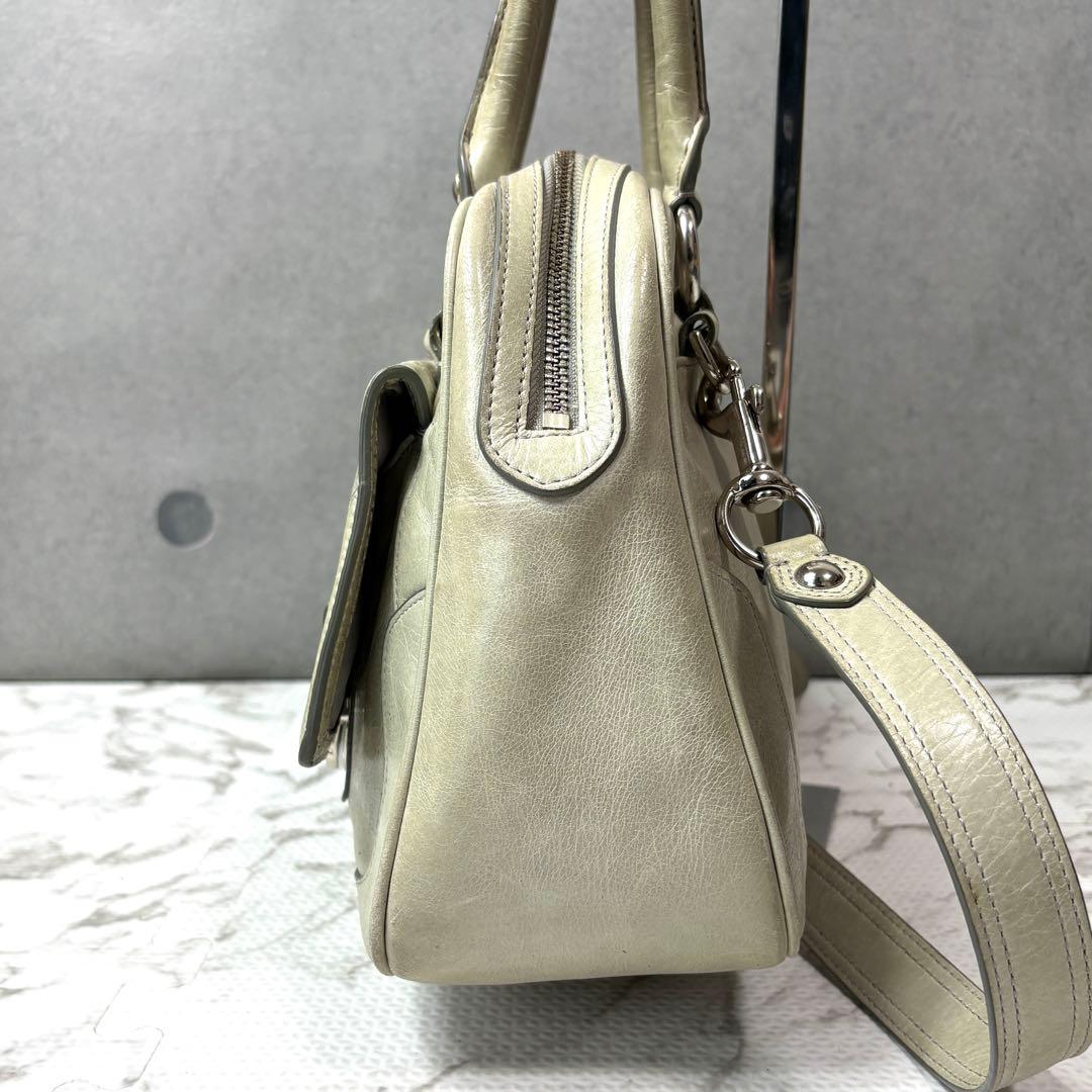 COACH ポピー サッチェル ハンドバッグ 2way セージグリーンY2K — image 5