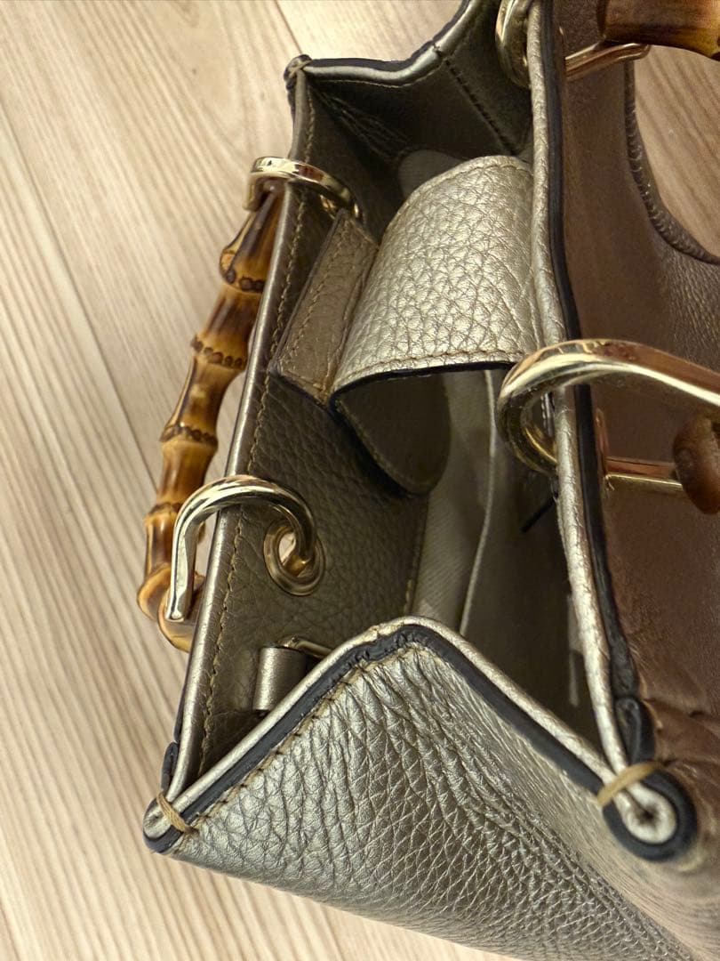Gucci バンブー ハンドバッグ メタリックシルバー — image 4