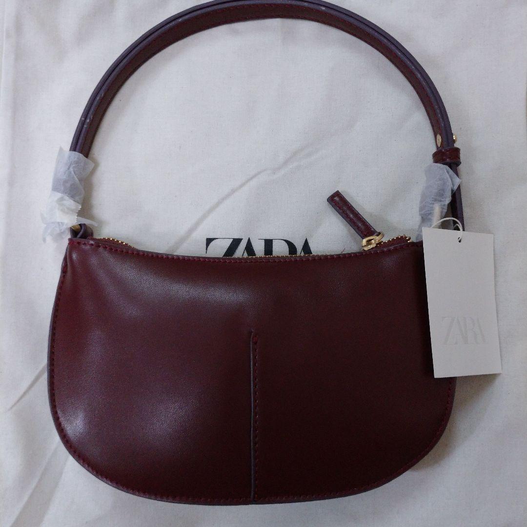 ZARA ハンドバッグ ボルドー スタッズ付き — image 2