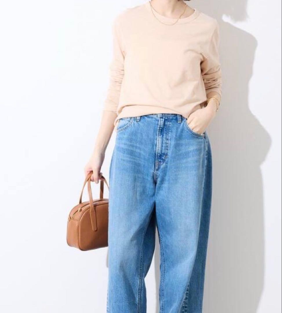 今スローブイエナ　シアー天竺クルーネックロンTEE ベージュ — image 2