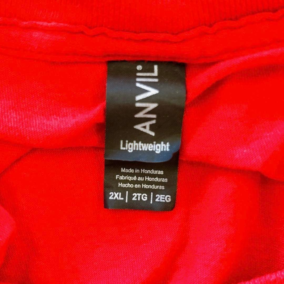 アンビル クリスマス グラフィック クルーネック 半袖 Tシャツ 2XL 赤 綿 — image 3