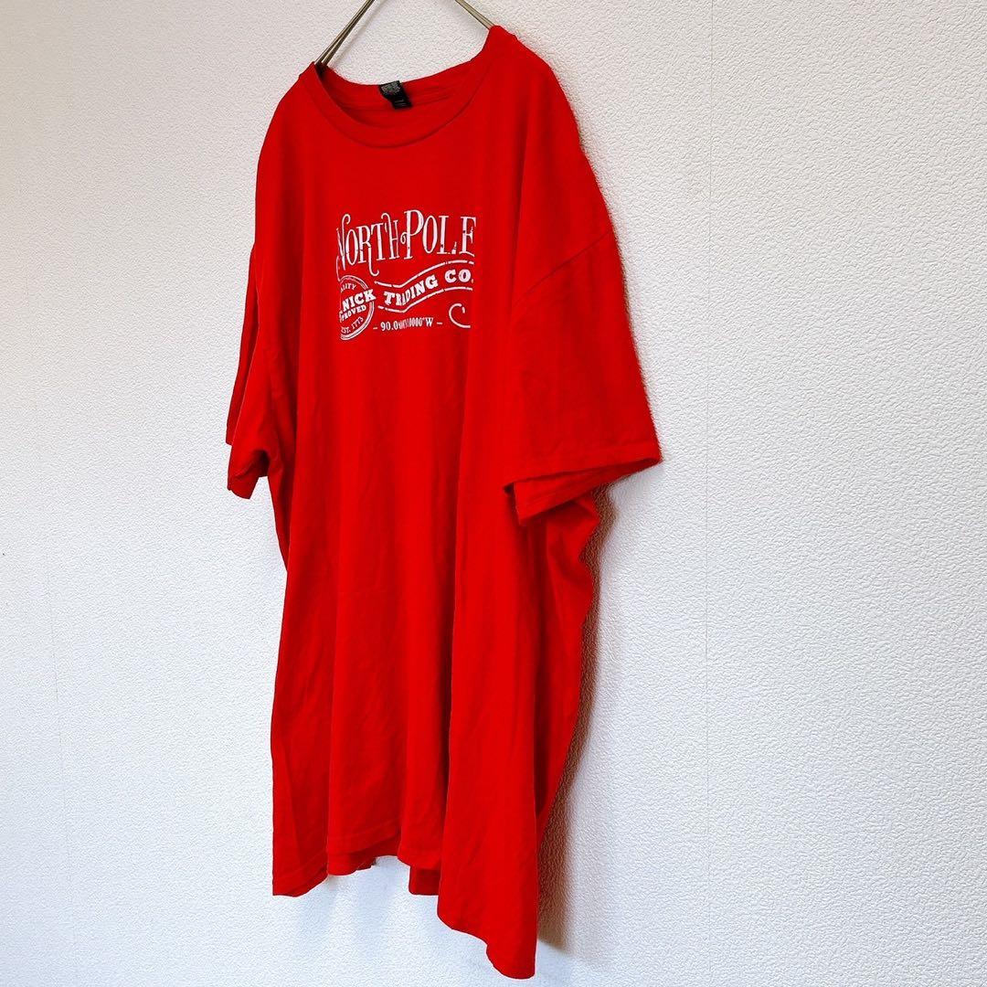 アンビル クリスマス グラフィック クルーネック 半袖 Tシャツ 2XL 赤 綿 — image 4