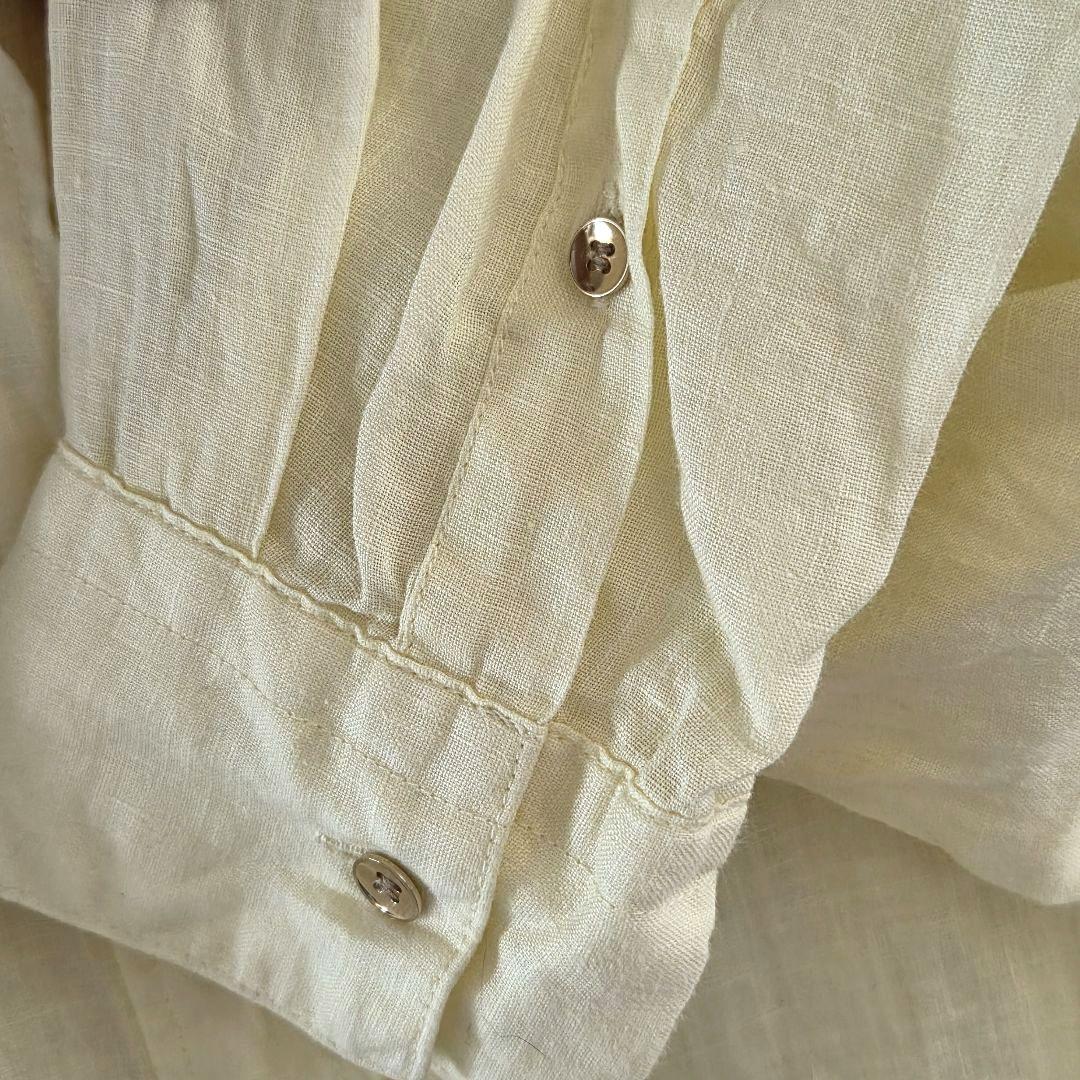 Spick&Span リネンカシュクールビッグシャツ　麻　イエロー 金ボタン — image 5