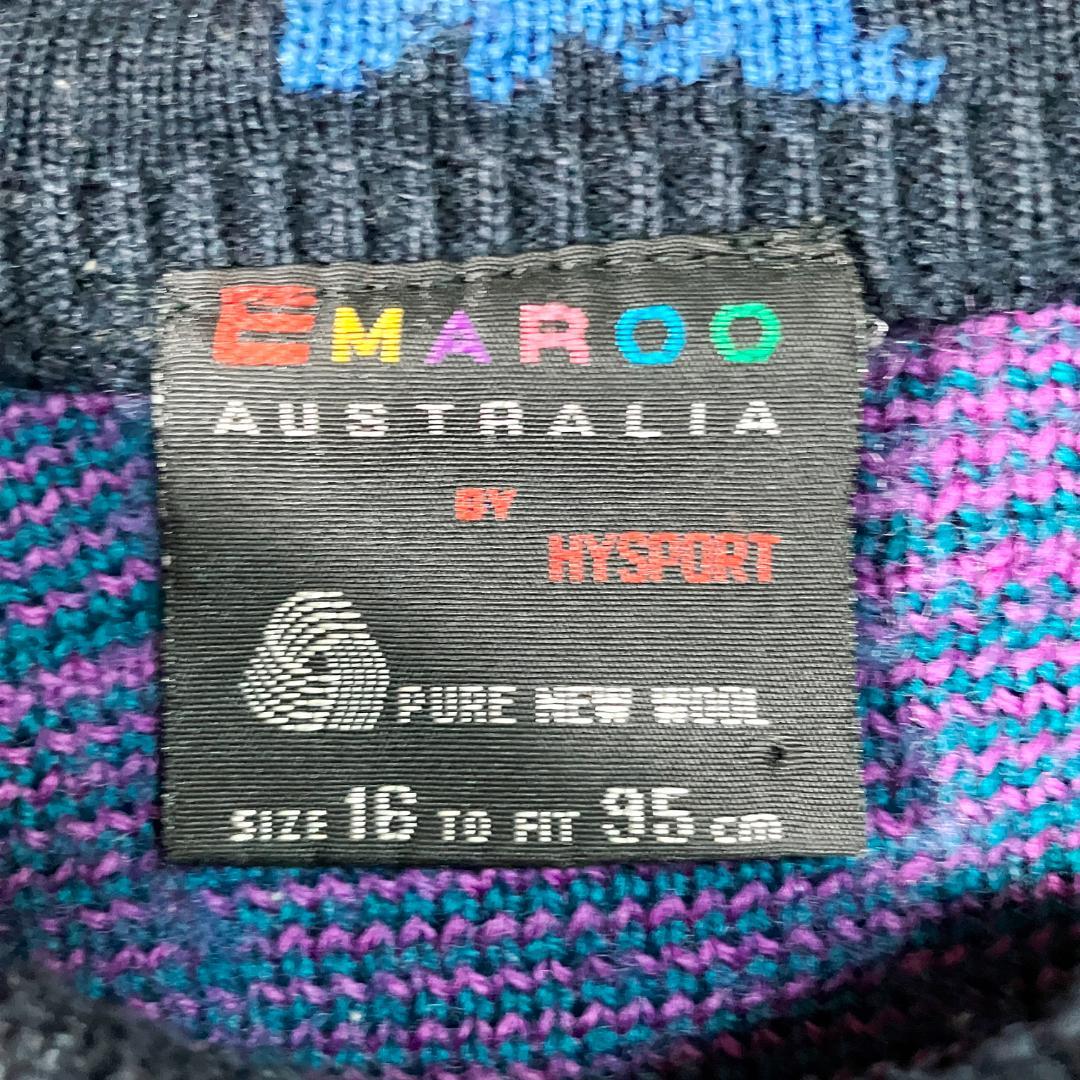 EMAROO　3Dニット　セーター　ベスト　マルチカラー　総柄　ローゲージ — image 4
