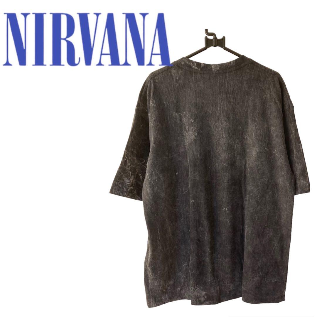 NIRVANA グラフィックTシャツ ヴィンテージウォッシュ加工 オーバーサイズ — image 2
