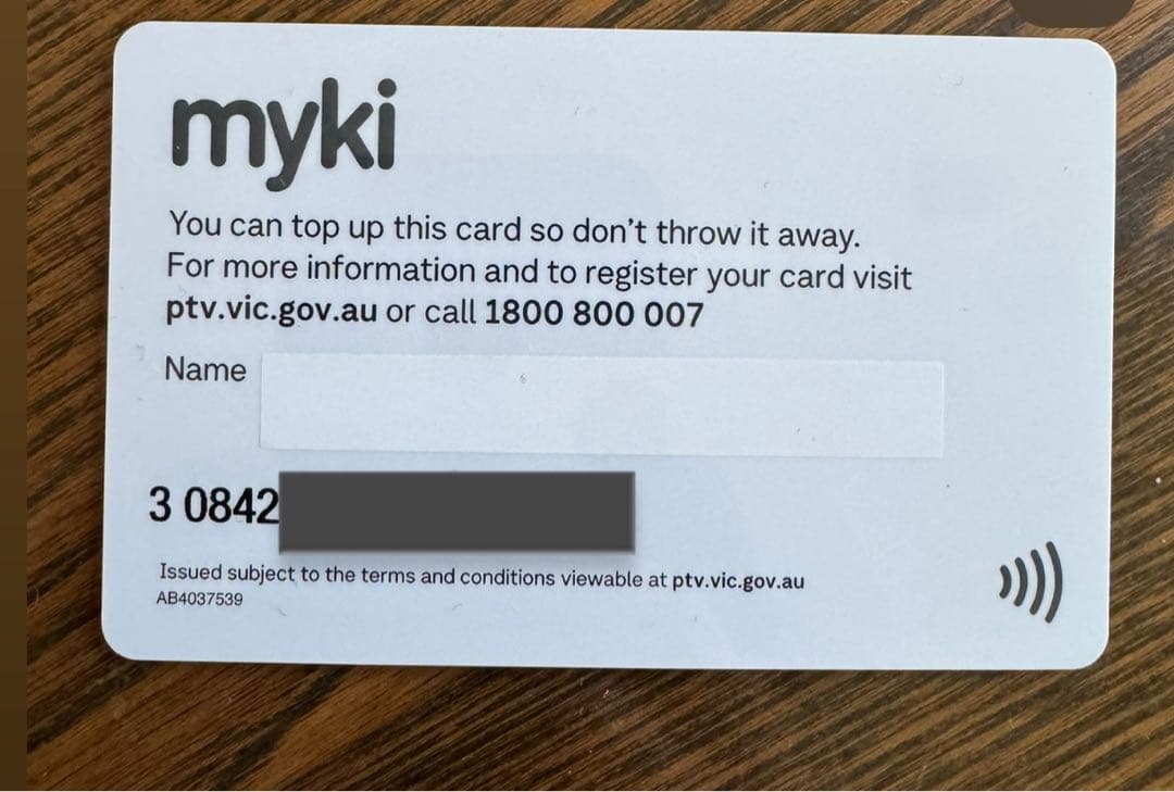 myki カード 交通系ICカード　残金8.6ドル　メルボルン — image 2