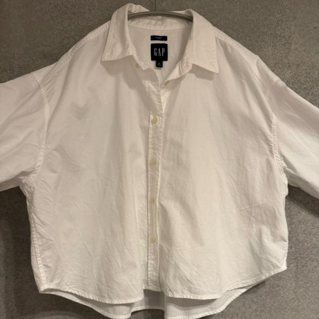 美品　GAP ビッグクロップドシャツ　コットン　白　M — image 3