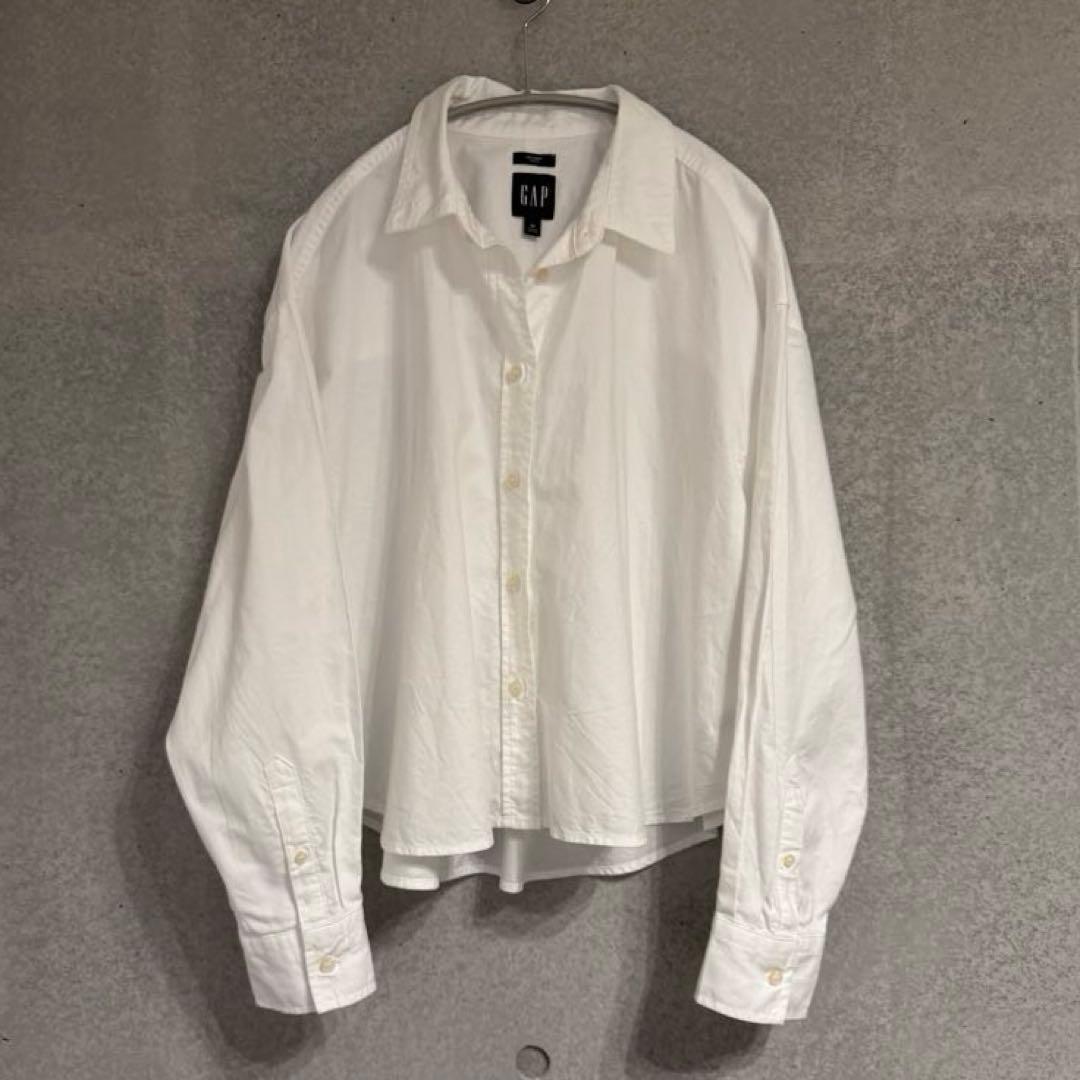 美品　GAP ビッグクロップドシャツ　コットン　白　M — image 4