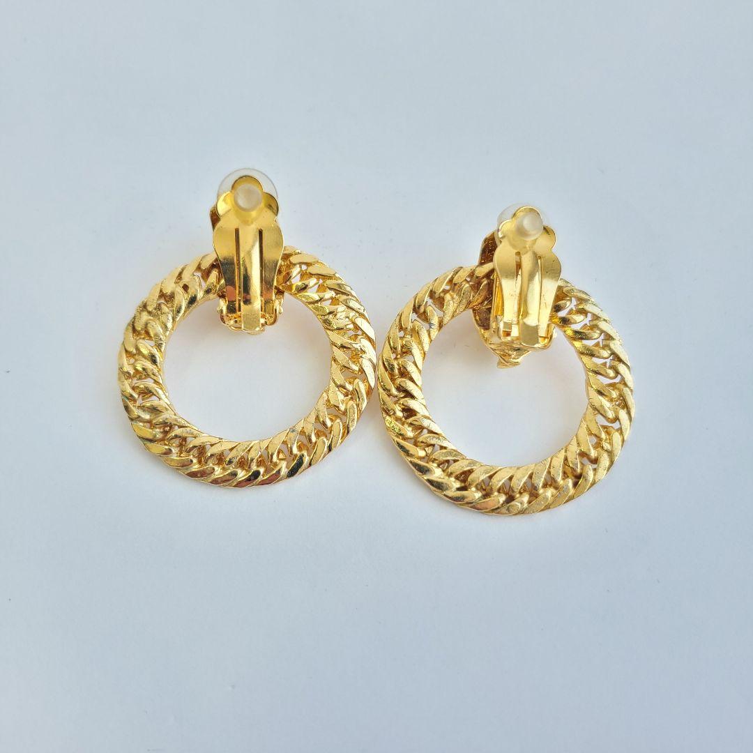 オールド ヴィンテージ 可愛い 丸チェーンデザイン イヤリング アクセサリー — image 5