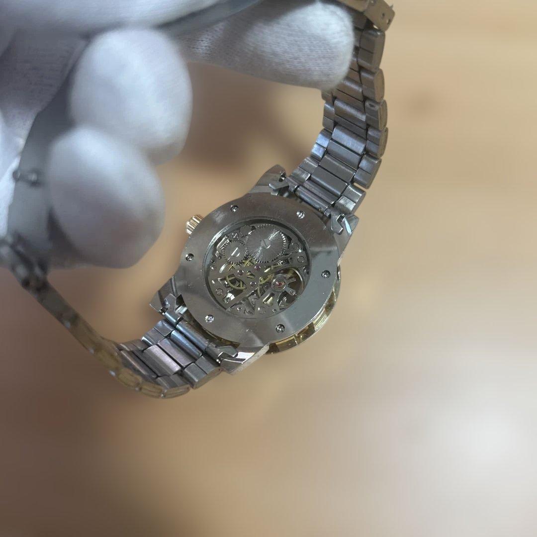 SEWOR 自動巻き スケルトン メンズ 腕時計 稼働 コンビカラー — image 5