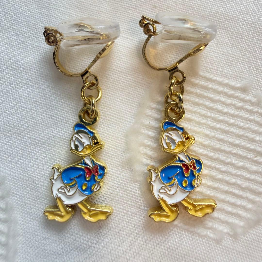 レトロ可愛い♡ ディズニー ドナルドダック イヤリング マスコット ゴールド色 — image 2